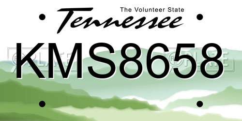 KMS8658 Tennessee License Plate