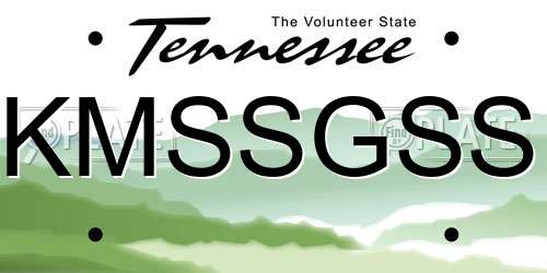 KMSSGSS Tennessee License Plate