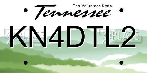 KN4DTL2 Tennessee License Plate