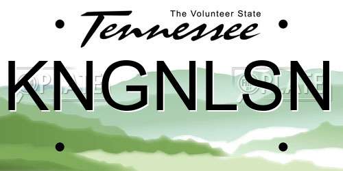 KNGNLSN Tennessee License Plate