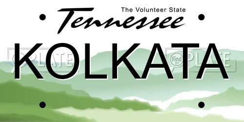 KOLKATA Tennessee License Plate