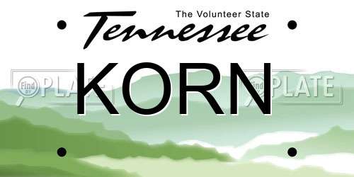 KORN Tennessee License Plate