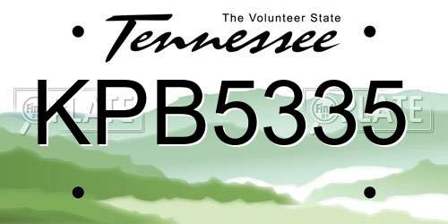 KPB5335 Tennessee License Plate
