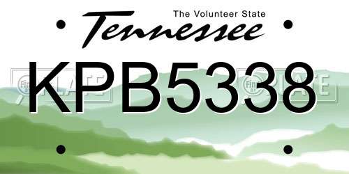 KPB5338 Tennessee License Plate
