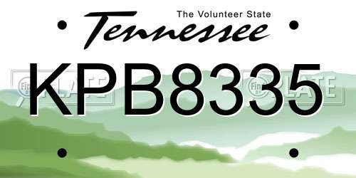 KPB8335 Tennessee License Plate