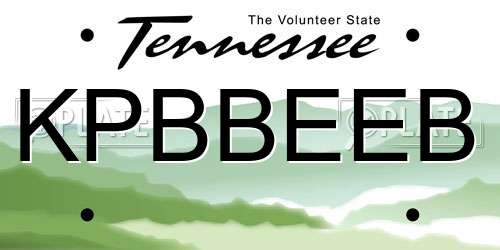 KPBBEEB Tennessee License Plate