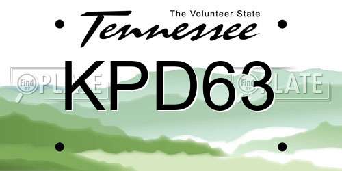 KPD63 Tennessee License Plate