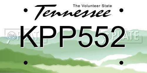 KPP552 Tennessee License Plate