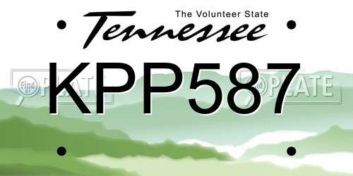 KPP587 Tennessee License Plate