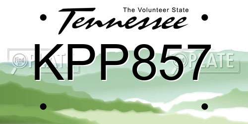 KPP857 Tennessee License Plate