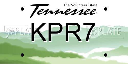 KPR7 Tennessee License Plate