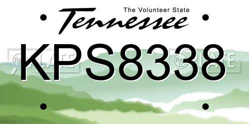 KPS8338 Tennessee License Plate