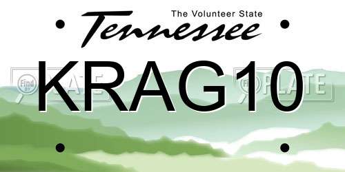 KRAG10 Tennessee License Plate