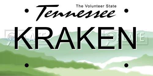 KRAKEN Tennessee License Plate