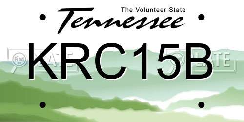 KRC15B Tennessee License Plate