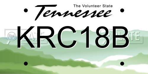 KRC18B Tennessee License Plate