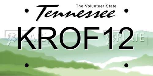 KROF12 Tennessee License Plate