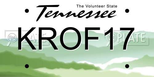 KROF17 Tennessee License Plate