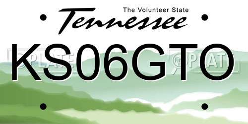 KS06GTO Tennessee License Plate