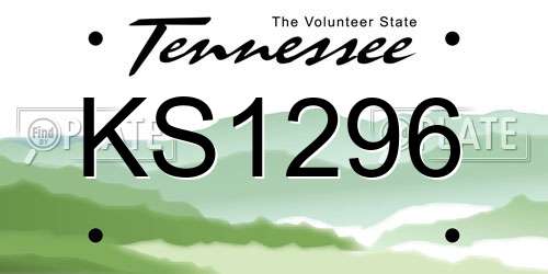 KS1296 Tennessee License Plate