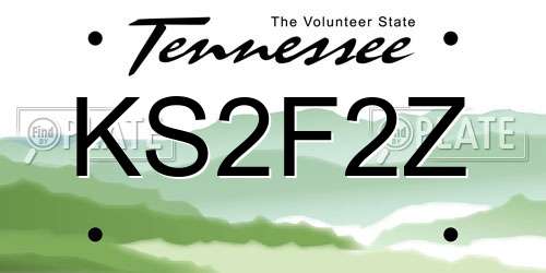 KS2F2Z Tennessee License Plate
