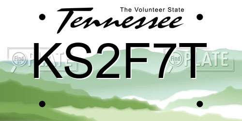 KS2F7T Tennessee License Plate