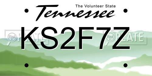 KS2F7Z Tennessee License Plate
