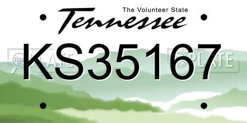 KS35167 Tennessee License Plate