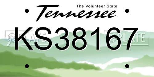 KS38167 Tennessee License Plate