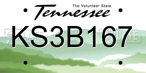 KS3B167 Tennessee License Plate