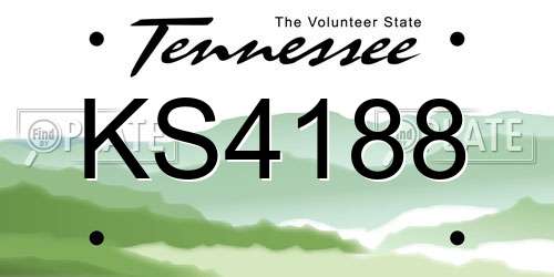 KS4188 Tennessee License Plate