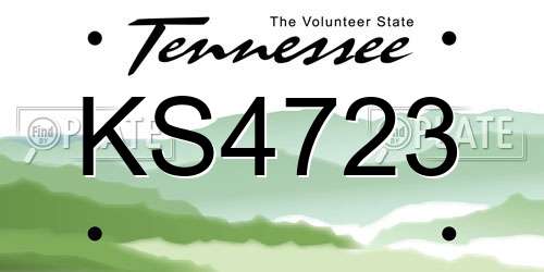 KS4723 Tennessee License Plate