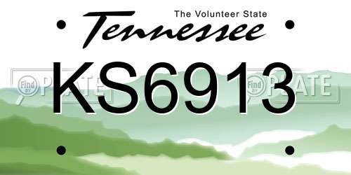 KS6913 Tennessee License Plate