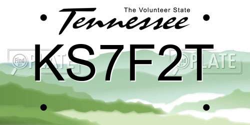 KS7F2T Tennessee License Plate