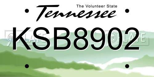 KSB8902 Tennessee License Plate