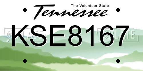 KSE8167 Tennessee License Plate