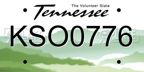 KSO0776 Tennessee License Plate