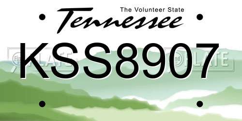 KSS8907 Tennessee License Plate
