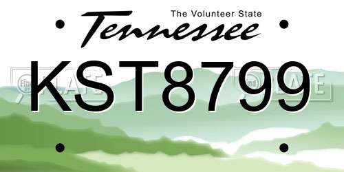 KST8799 Tennessee License Plate