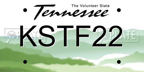 KSTF22 Tennessee License Plate