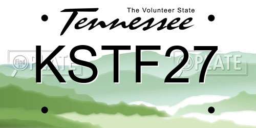 KSTF27 Tennessee License Plate