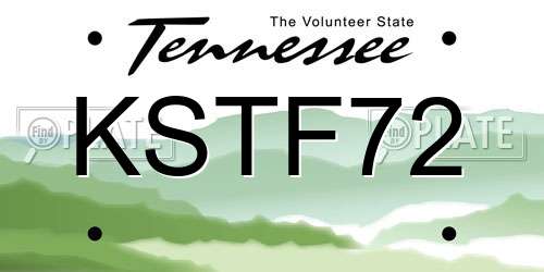 KSTF72 Tennessee License Plate