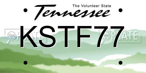 KSTF77 Tennessee License Plate