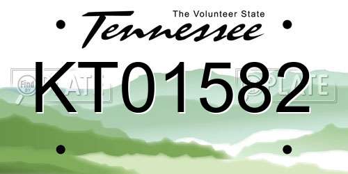 KT01582 Tennessee License Plate