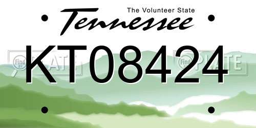KT08424 Tennessee License Plate