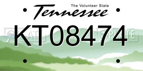 KT08474 Tennessee License Plate