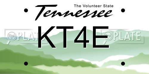 KT4E Tennessee License Plate