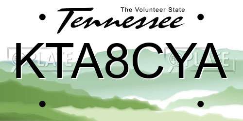 KTA8CYA Tennessee License Plate