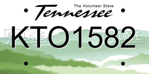 KTO1582 Tennessee License Plate