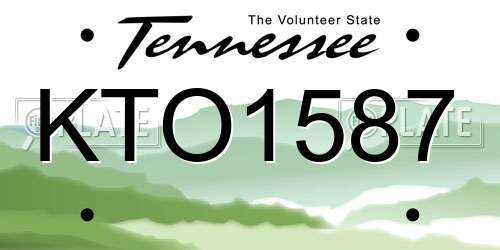 KTO1587 Tennessee License Plate